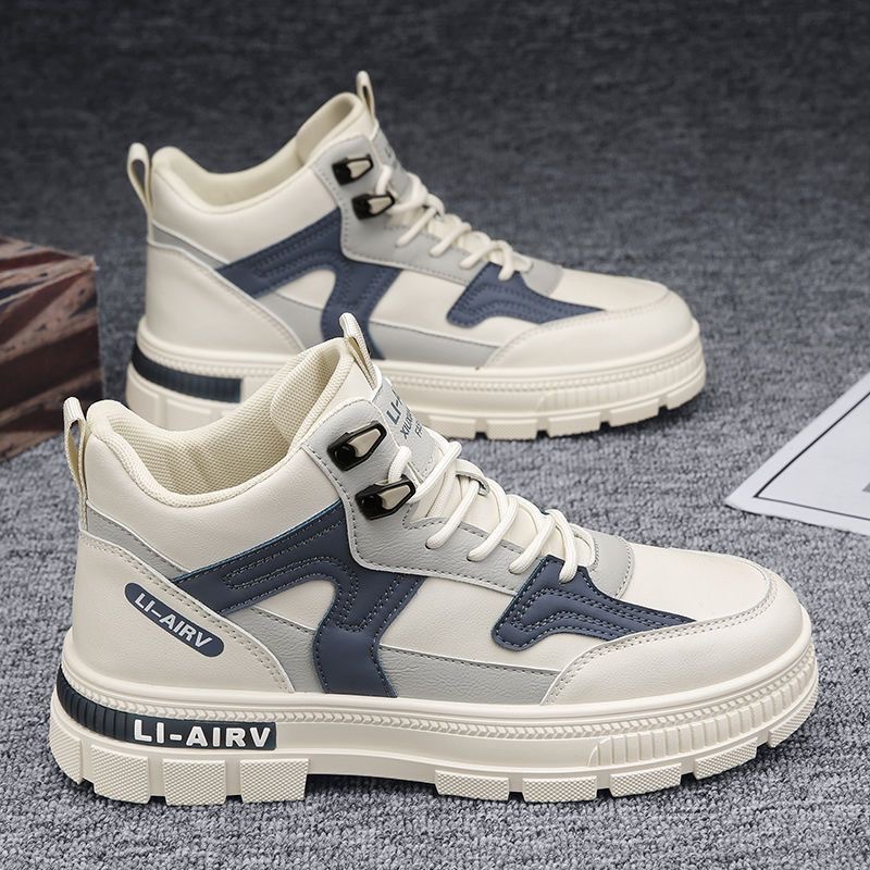 New men's shoes for autumn: breathable high-top Dr. Martens boots, men's trendy and versatile thick-soled anti-slip workwear shoes, casual work safety shoes Specification drawing