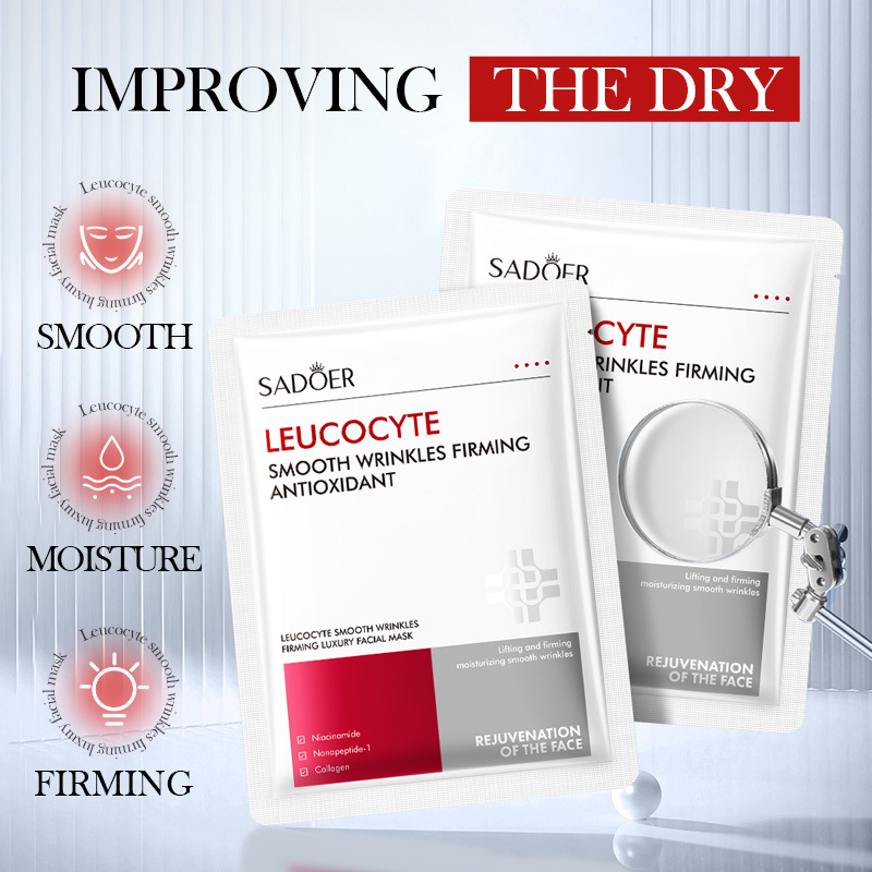 Cross-border export wholesale of SADOER White Blood Cell Wrinkle Smoothing and Firming Luxury Mask and Moisturizing and brightening Mask details Picture