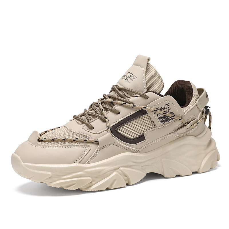 New breathable mesh shoes for men in summer, Korean style trendy and versatile black sports shoes, casual dad trendy shoes Item Picture