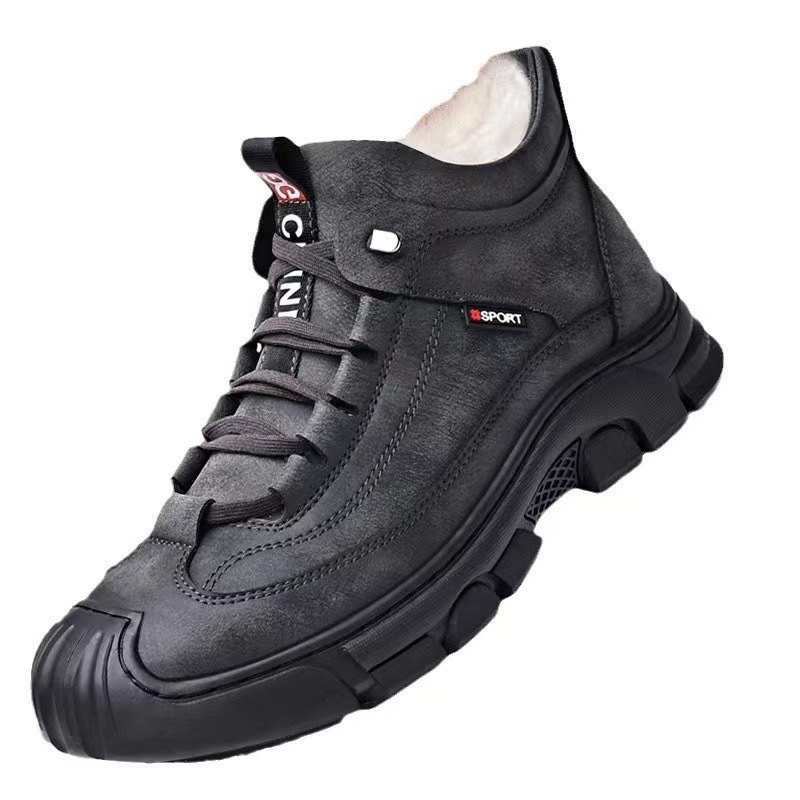 Thickened men's casual shoes for 2024, new winter cotton shoes for warmth, fleece and thickened outdoor hiking shoes, versatile Item Picture