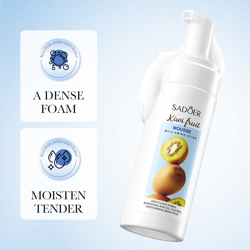 Cross-border export wholesale of SADOER kiwi amino acid Cleansing mousse and foaming facial Cleanser in full English details Picture