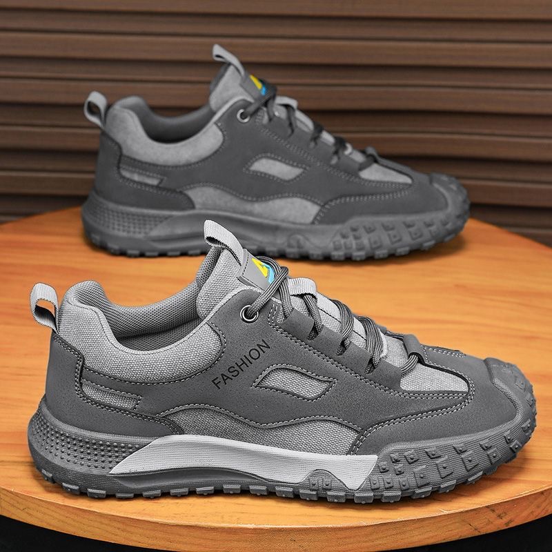 New men's hiking shoes for spring and summer, breathable, anti-slip and wear-resistant sports shoes for work on construction sites, casual board shoes and work safety shoes details Picture