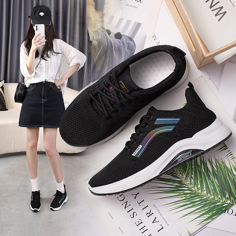 New fashionable and trendy women's shoes for cross-border trade, casual flying woven sports shoes, comfortable soft-soled walking shoes for women wholesale Specification drawing