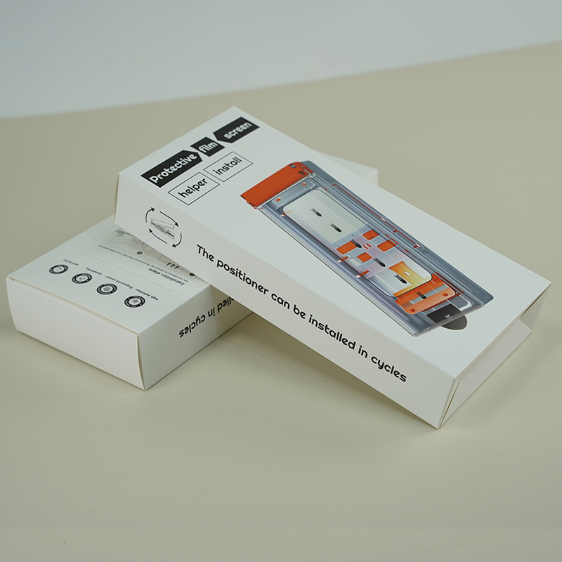 The mobile phone tempered film instant application dust-free warehouse packaging box is suitable for the easy-to-apply paper box packaging of Apple and Huawei protective films details Picture