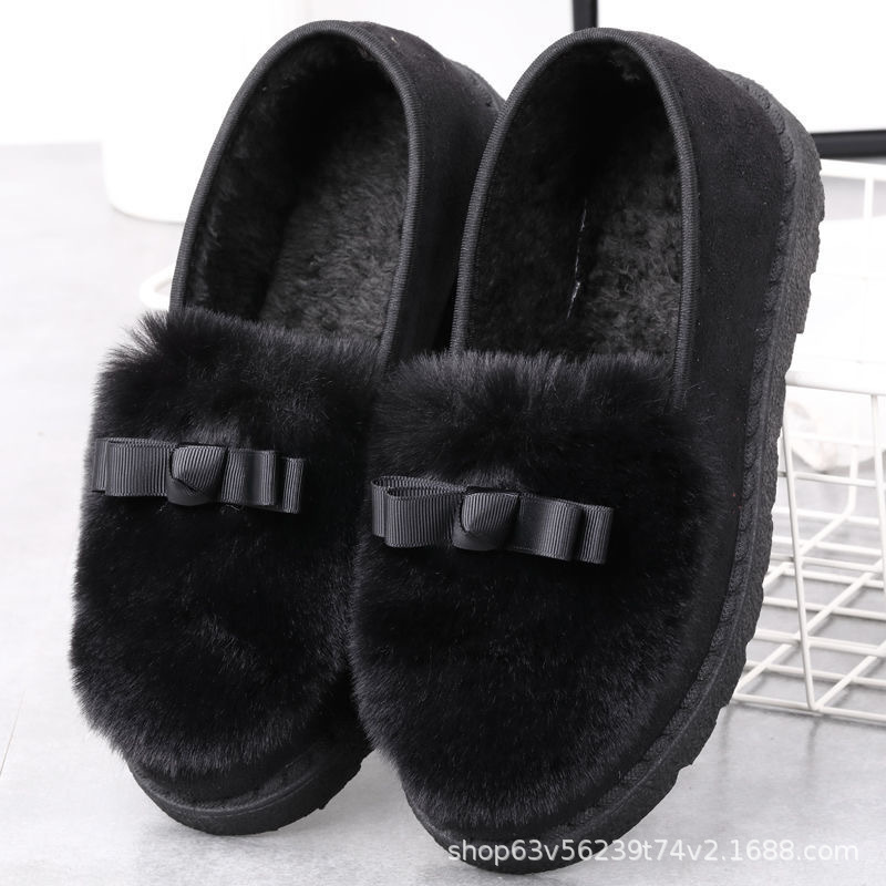 Autumn and winter Doudou cotton shoes, women's cotton shoes, postpartum shoes, indoor thick-soled anti-slip low-top plush cotton shoes, one-piece consignment details Picture