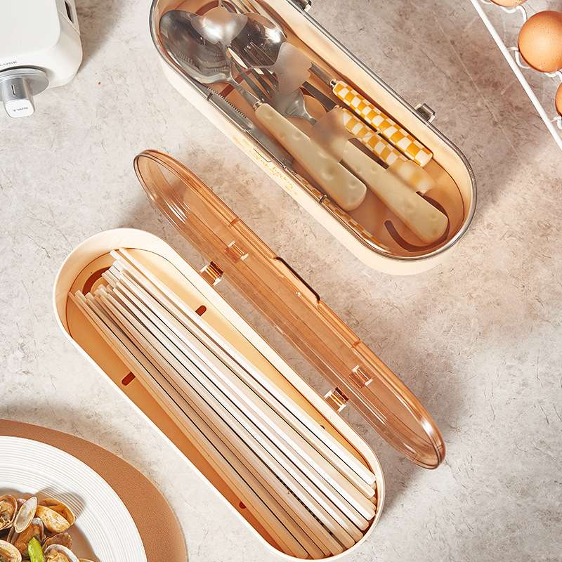 C64-528 Xingyun Jinyu Chopstick Box with lid Chopstick box 筷笼 kitchen storage with spoon for draining water storage detail image 11