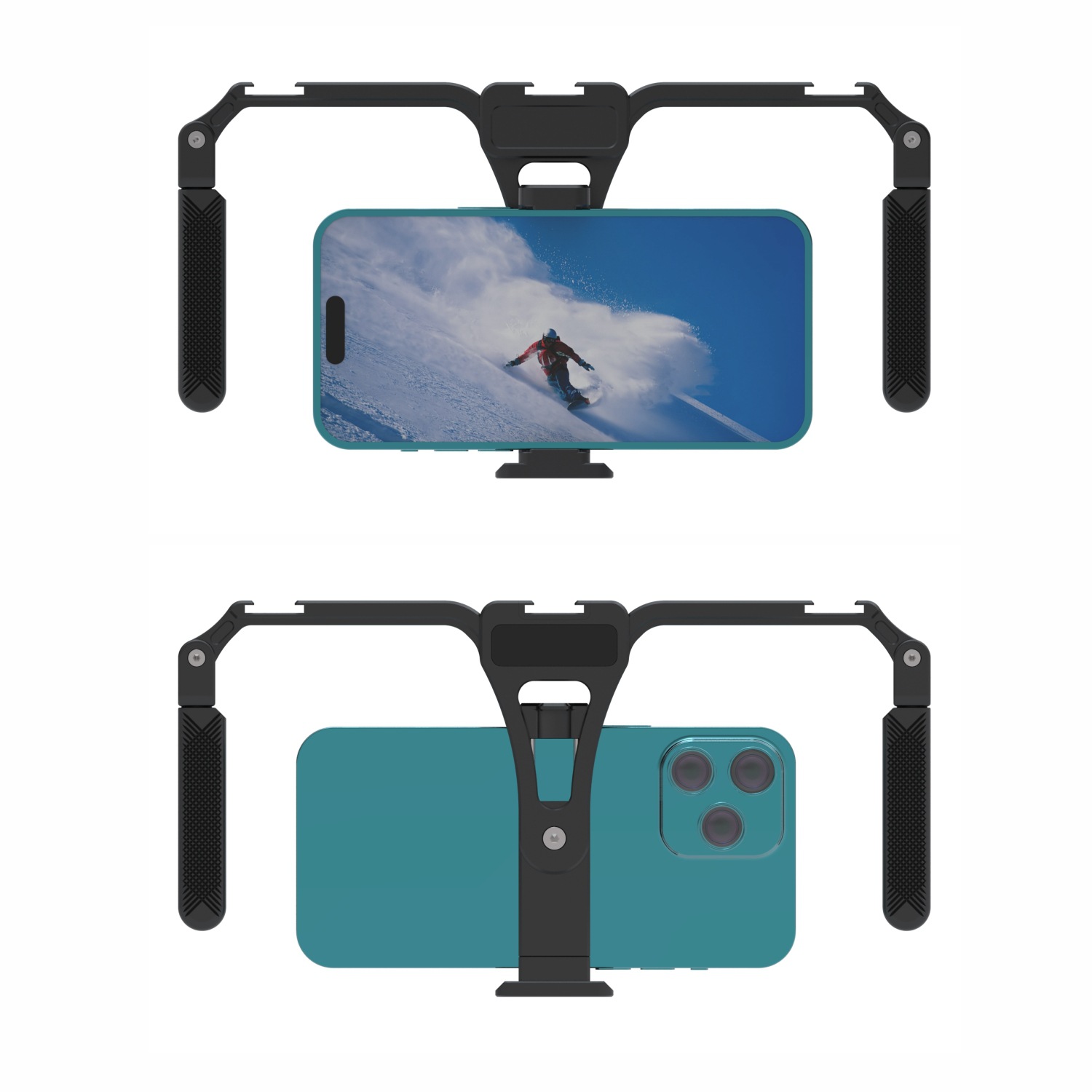 Mobile phone camera folding rabbit cage handheld mobile video shooting camera movement frame aluminum alloy universal live streaming expansion frame Application Scenario