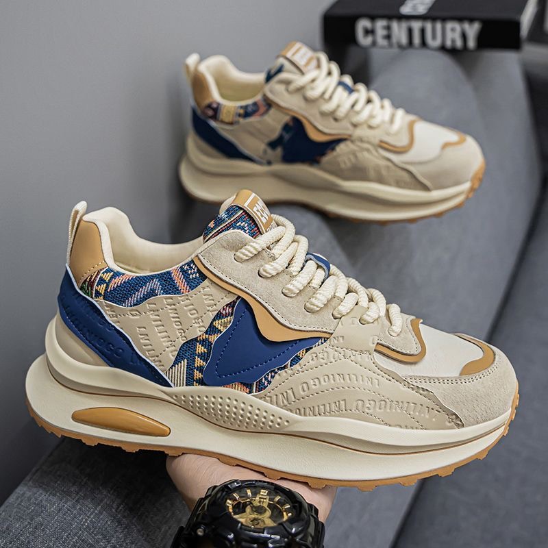 Spring Men's shoes 2025 New breathable shoes, men's trendy and versatile thick-soled sports shoes, casual running dad trendy shoes Application Scenario