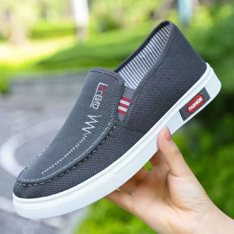 One-piece delivery of new male student shoes, one pair of denim canvas old Beijing cloth shoes, fashionable and casual lazy shoes Specification drawing