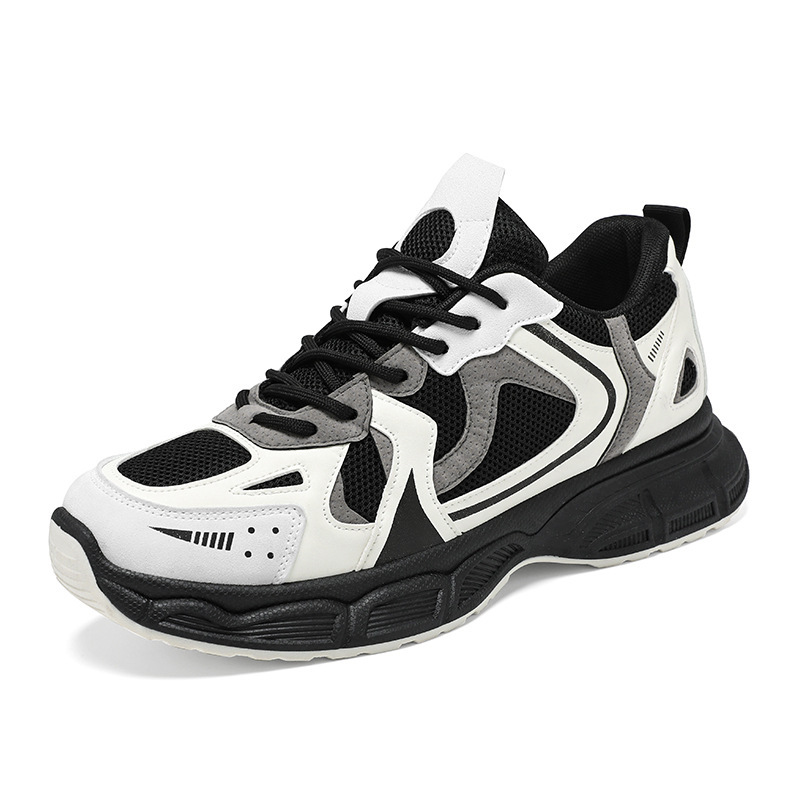 Spring men's shoes: New breathable mesh shoes, men's trendy and versatile thick-soled sports shoes, casual running dad trendy shoes Item Picture