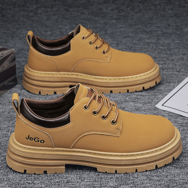 New breathable Martin boots for men in autumn, Korean style, trendy, versatile, anti-slip, durable, casual workwear and safety shoes for men Specification drawing