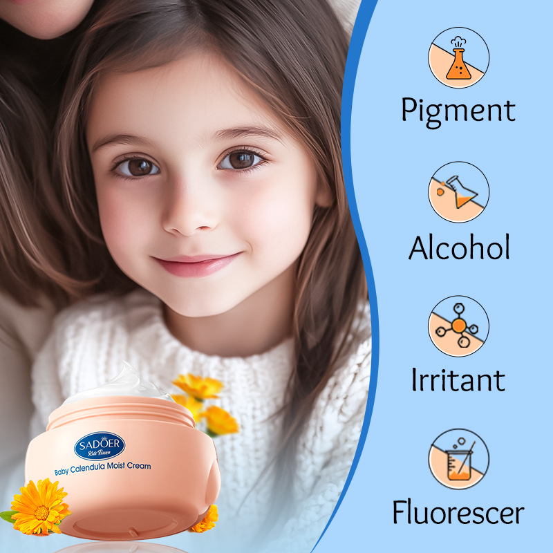 Cross-border export wholesale of SADOER Children's Calendula Moisturizing Hydrating Cream Application Scenario