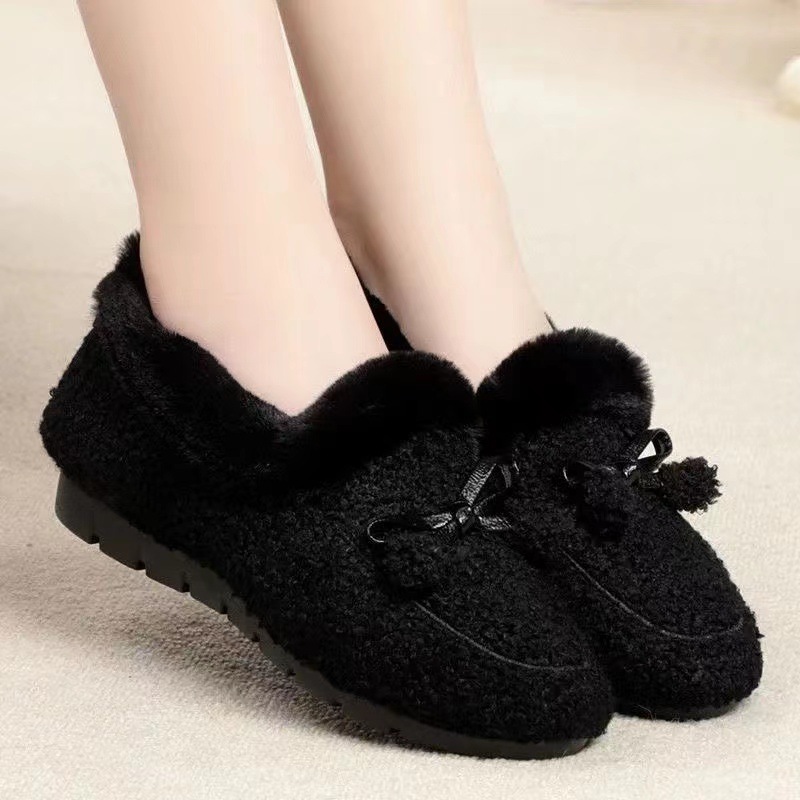 Doudou Shoes Autumn and Winter new women's cotton shoes, Korean-style fleece women's shoes, woolen shoes, warm home women's shoes, one-piece consignment details Picture