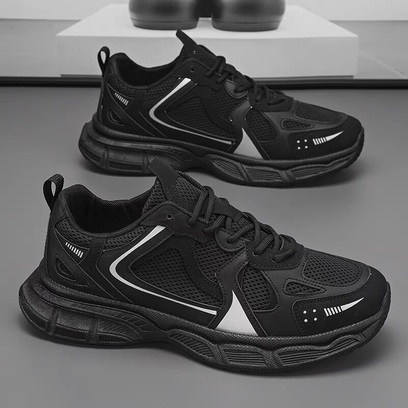 New breathable mesh shoes for men in autumn, trendy and versatile thick-soled sports shoes, casual running dad shoes Specification drawing