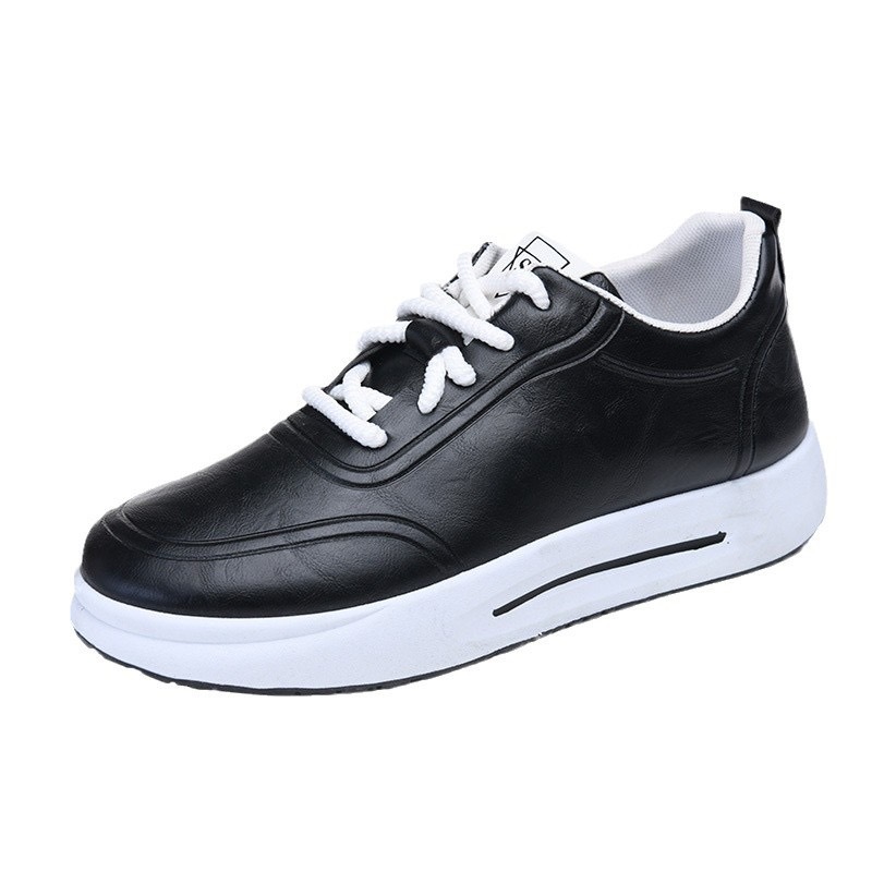 Men's lace-up waterproof casual leather shoes, solid color, light opening, soft sole, soft upper, low-top men's single shoes for export wholesale Item Picture