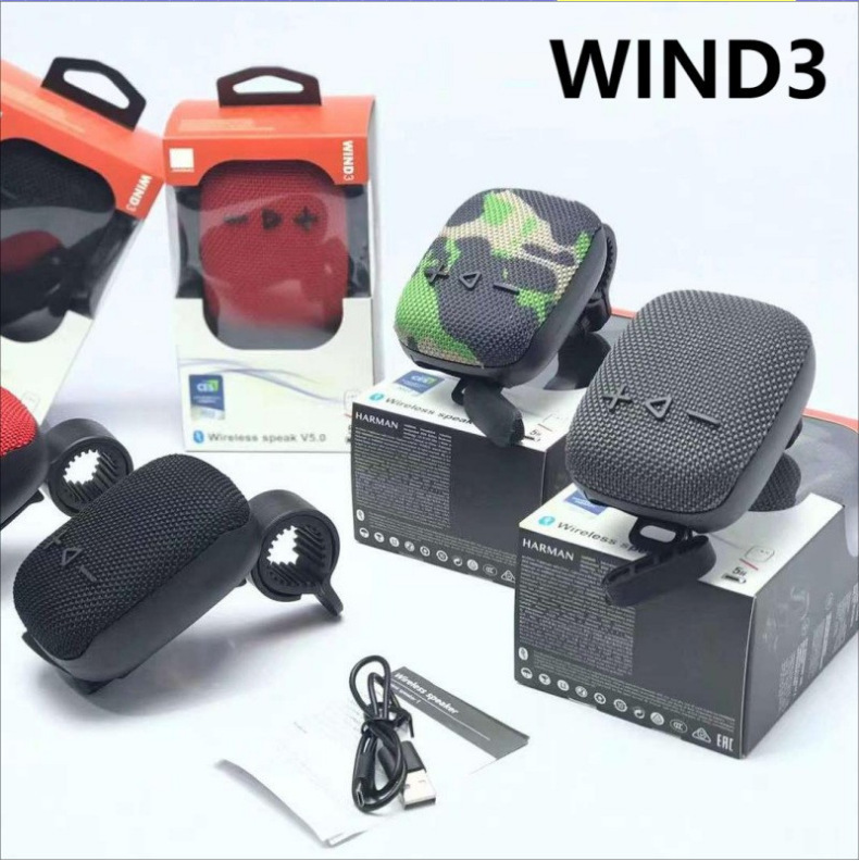 Wireless Bluetooth speaker WIND3 Outdoor wireless waterproof cycling with a fixed frame, small speaker with card insert details Picture