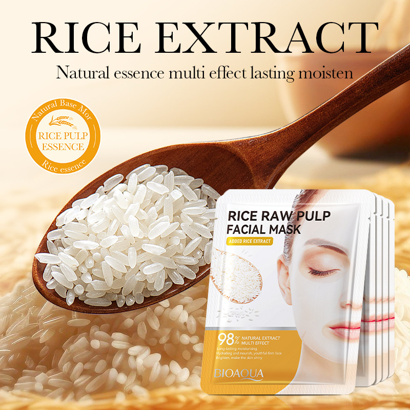 All-english BIOAOUA Rice Puree Collagen Mask Moisturizing and hydrating Skin Mask Patch Cross-border export wholesale Specification drawing