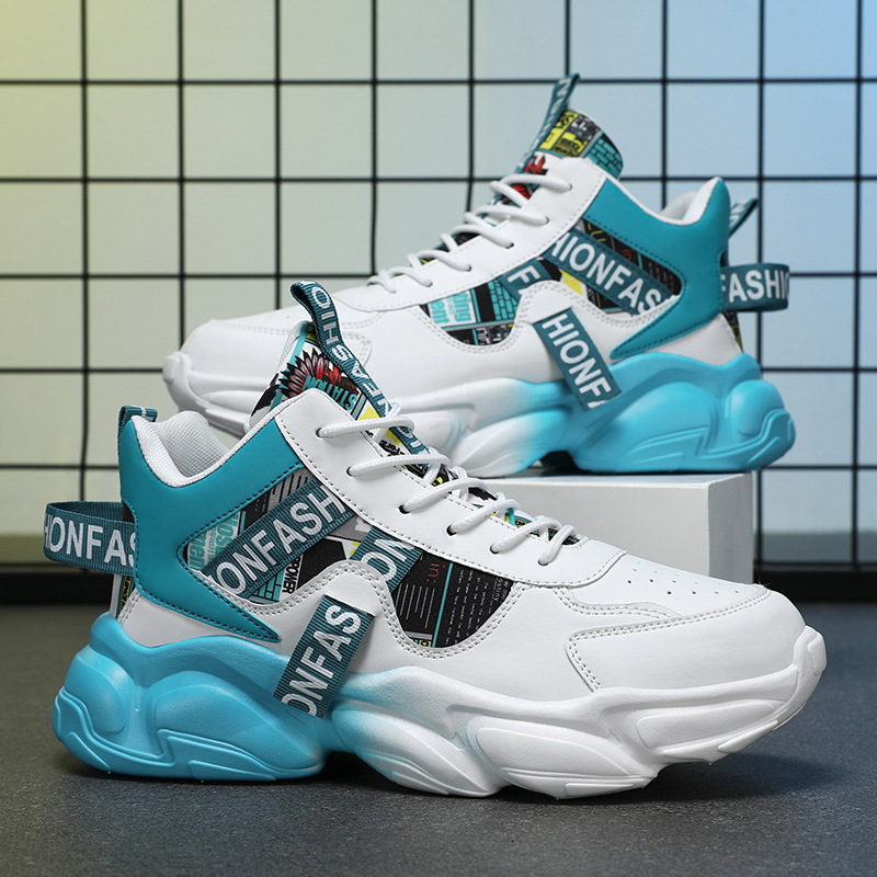 New breathable high-top sports shoes for men in spring, trendy and versatile insole height-increasing casual running dad shoes for men Application Scenario
