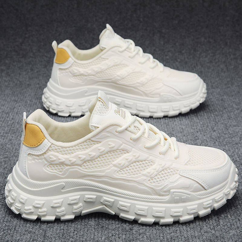 New breathable mesh shoes for men in spring, trendy and versatile, thick-soled, anti-slip, wear-resistant, sporty and casual dad shoes details Picture