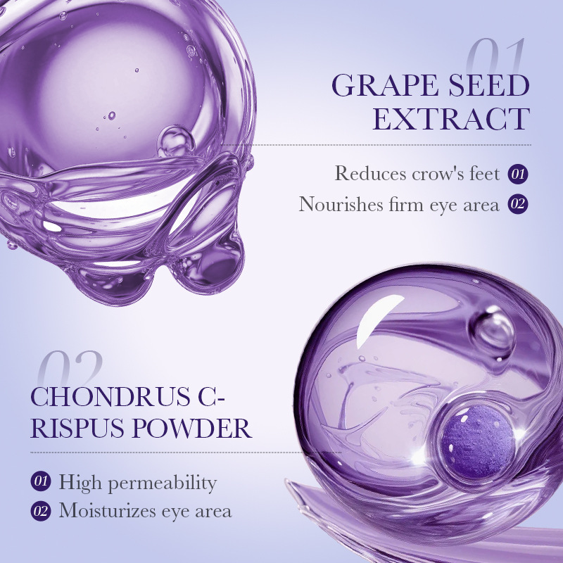 Full English SADOER Grape Seed Firming and Repairing Eye mask Hydrating and Nourishing Eye Mask cross-border export wholesale Specification drawing