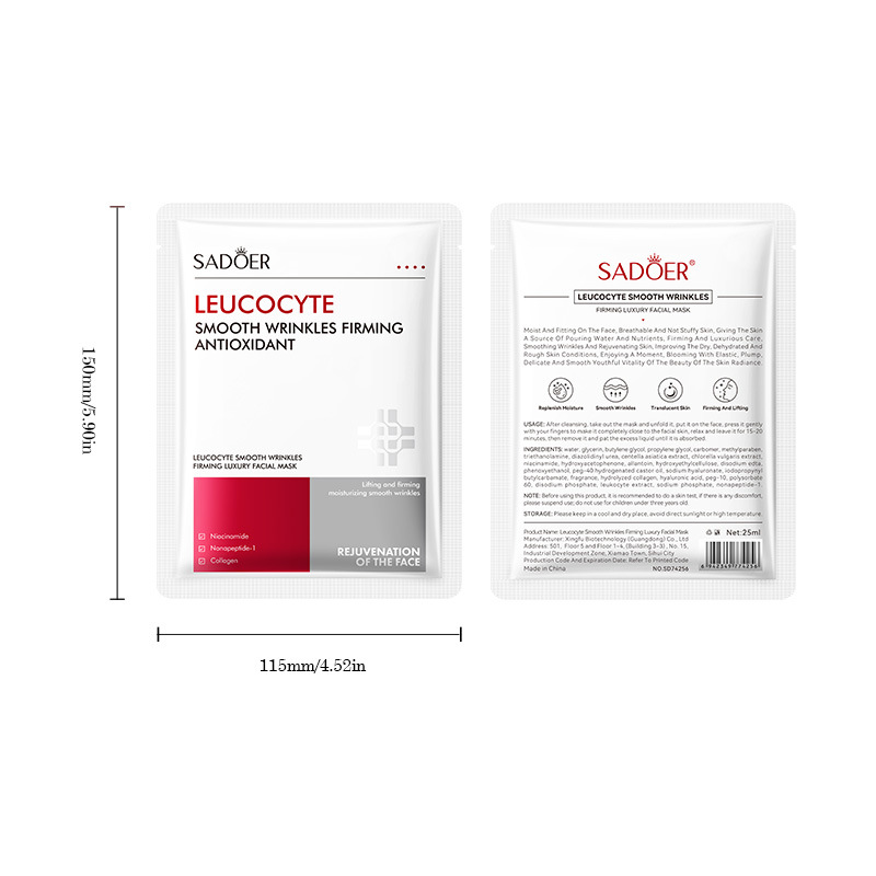 Cross-border export wholesale of SADOER White Blood Cell Wrinkle Smoothing and Firming Luxury Mask and Moisturizing and brightening Mask Item Picture