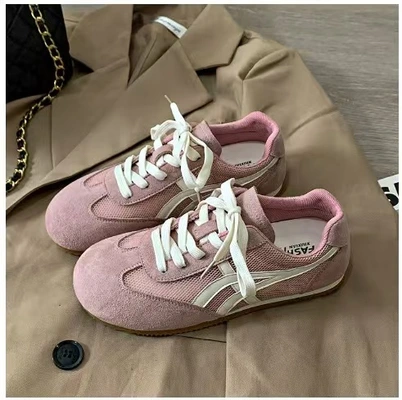 Spring/Summer 2025 multi-color De Xun women's shoes, new versatile shallow opening cross-border sports shoes, casual striped tie for export thumbnail