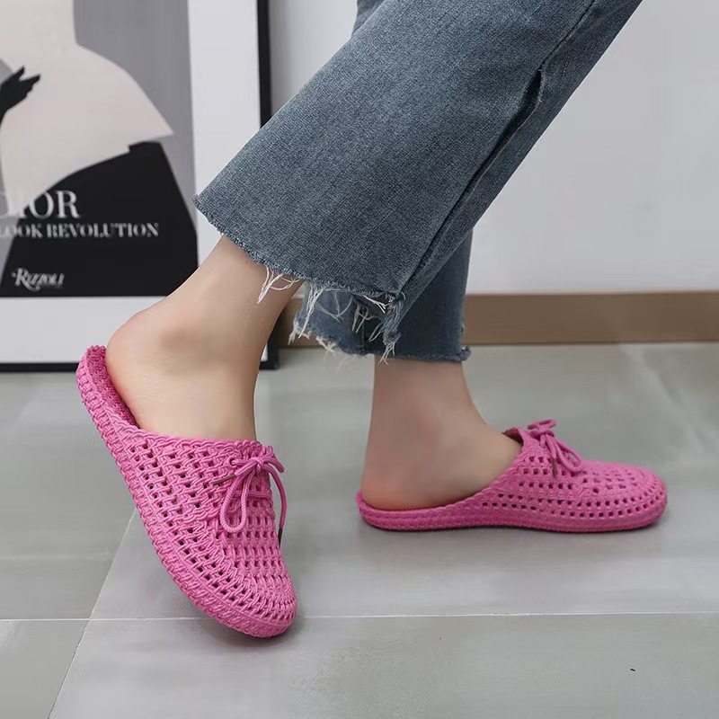 In-stock 2025 new style Baotou slippers for women's summer, versatile, trendy and fashionable for outerwear, student dormitory and home women's cool slippers full figure