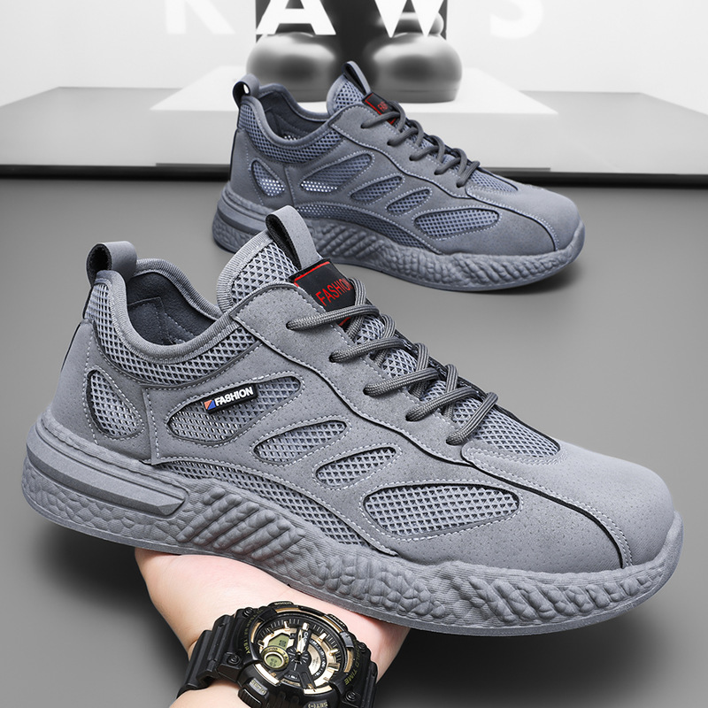 Summer new breathable and perforated mesh shoes for men, men's anti-slip soft-soled sports shoes, casual work shoes full figure