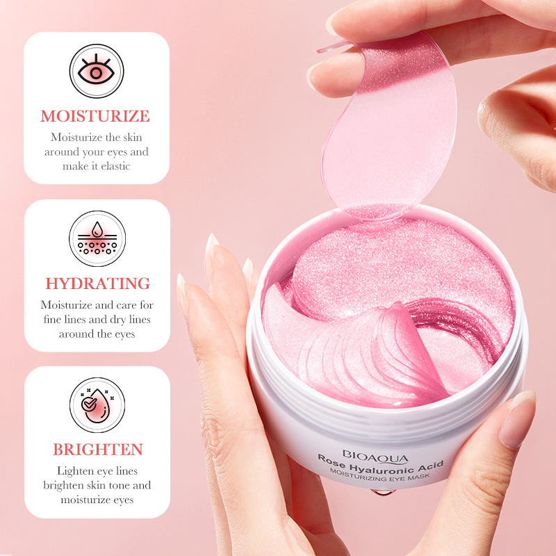 All-english BIOAOUA Rose Hyaluronic Acid Moisturizing Eye mask Eye Mask Cross-border export wholesale Specification drawing