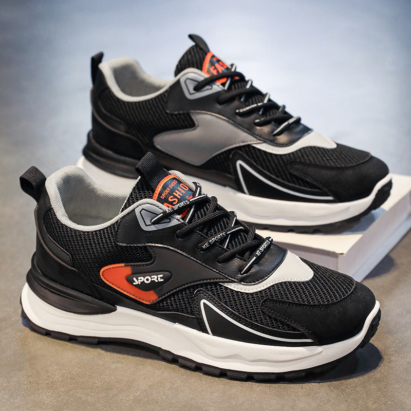 New breathable mesh sports shoes for men in the autumn of 2024, Korean style, trendy and versatile thick-soled casual running shoes Specification drawing