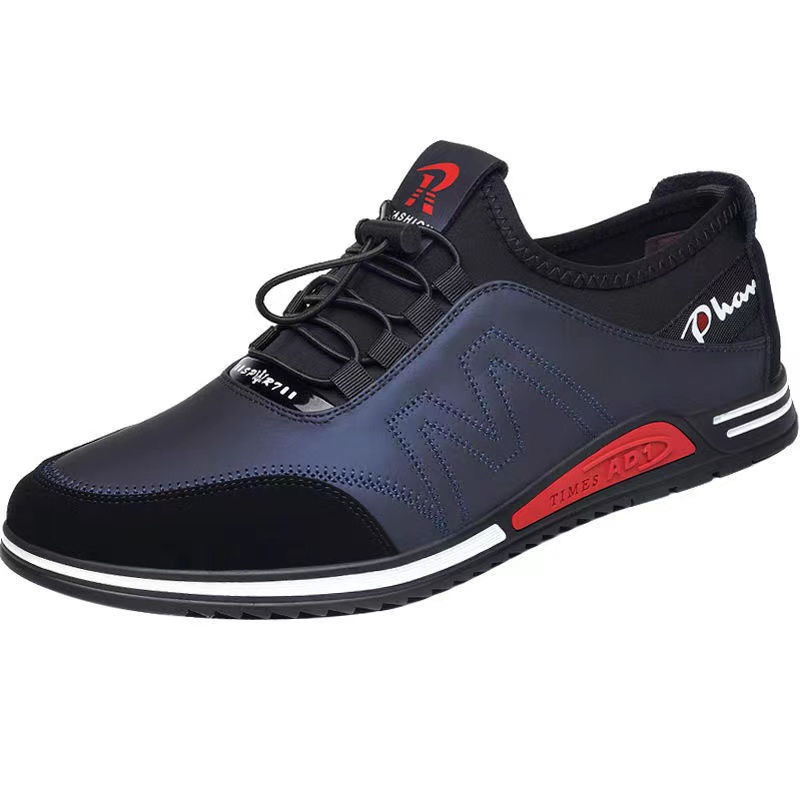 2025 Spring and Autumn new men's sporty and casual leather shoes, Korean version, fashionable and versatile, youth trendy shoes, board shoes, breathable men's shoes Item Picture