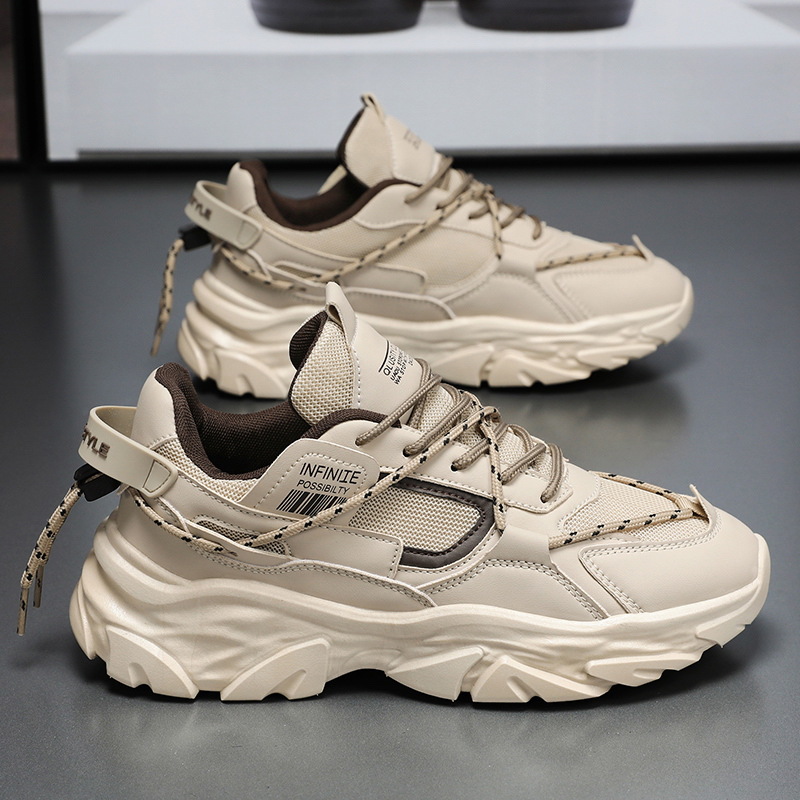 New breathable mesh shoes for men in summer, Korean style trendy and versatile black sports shoes, casual dad trendy shoes Application Scenario
