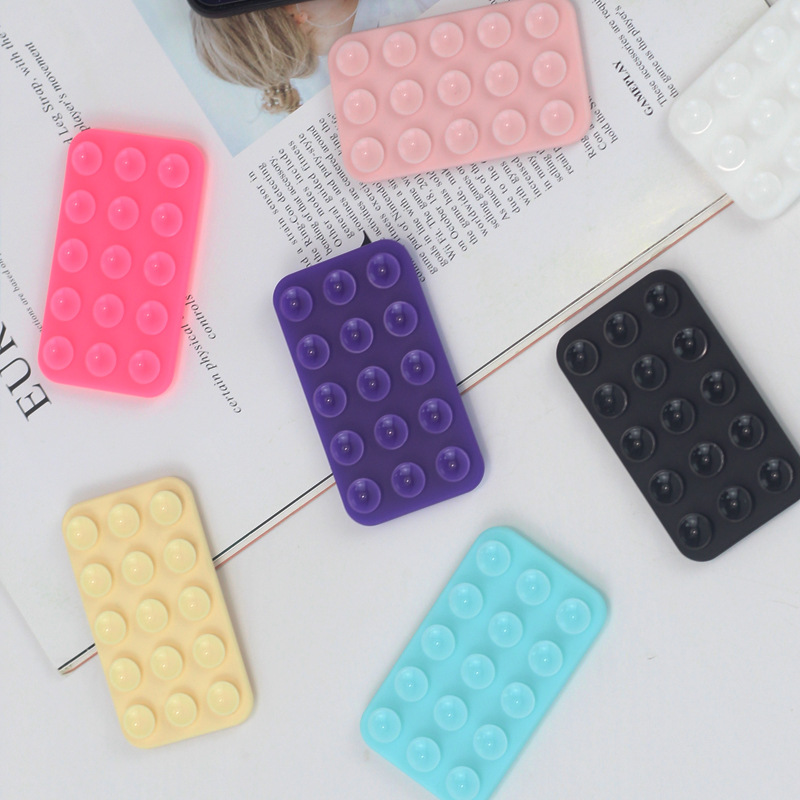 Square, round, heart-shaped double-sided silicone suction cup, anti-slip and anti-wear mobile phone case, power bank suction cup Item Picture