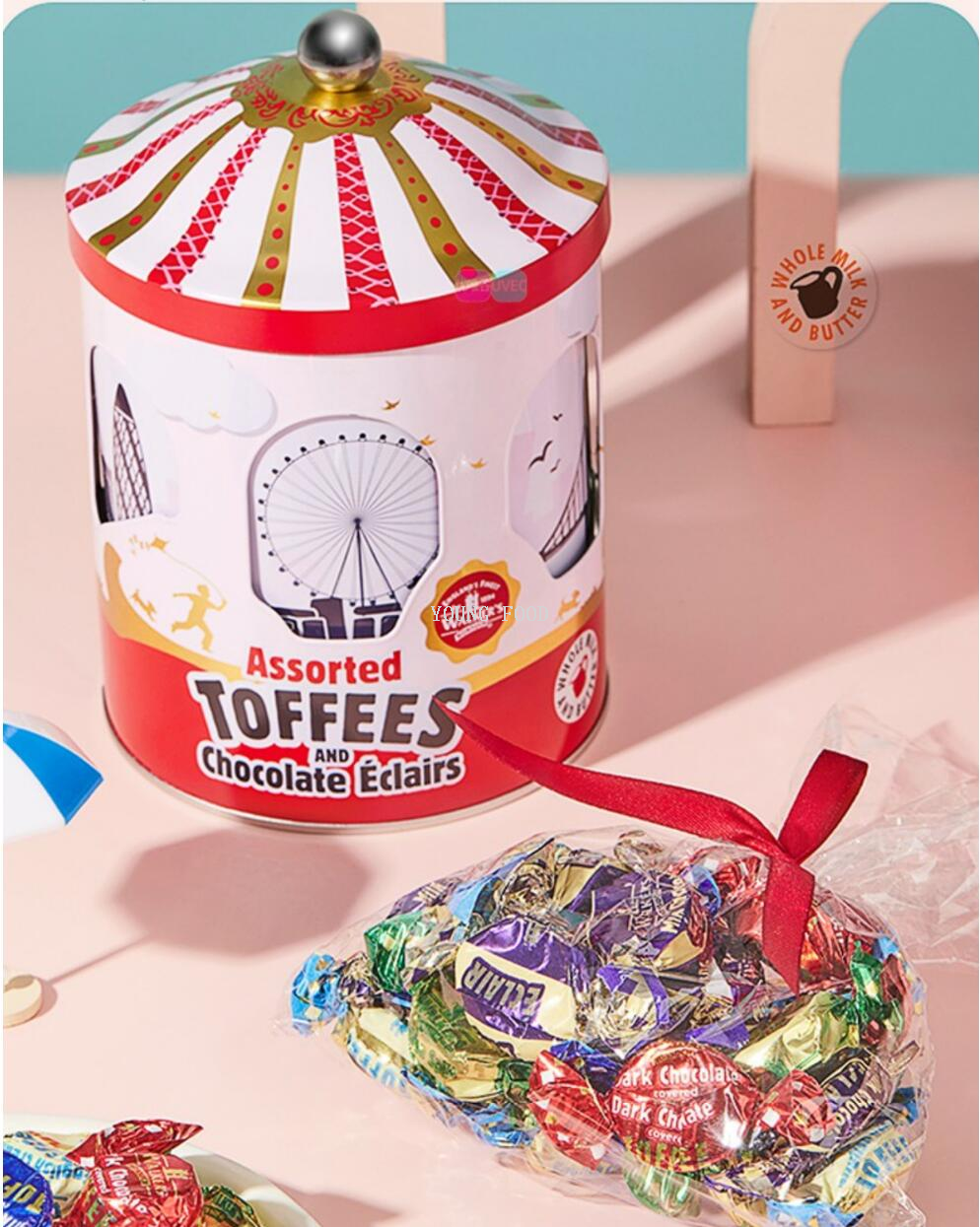 批发包邮！英国进口休闲零食糖果 沃尔克斯音乐罐什锦太妃糖208g详情11