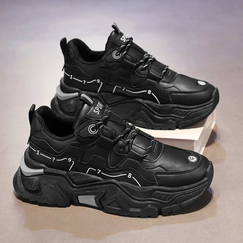 Summer men's shoes 2024 new breathable white sneakers, men's trendy and versatile insole height-increasing sports shoes, casual dad shoes details Picture