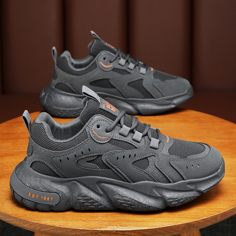 New breathable work safety shoes for men in spring, trendy and versatile men's shoes with insole height-increasing and anti-slip features, casual and sporty dad shoes Specification drawing