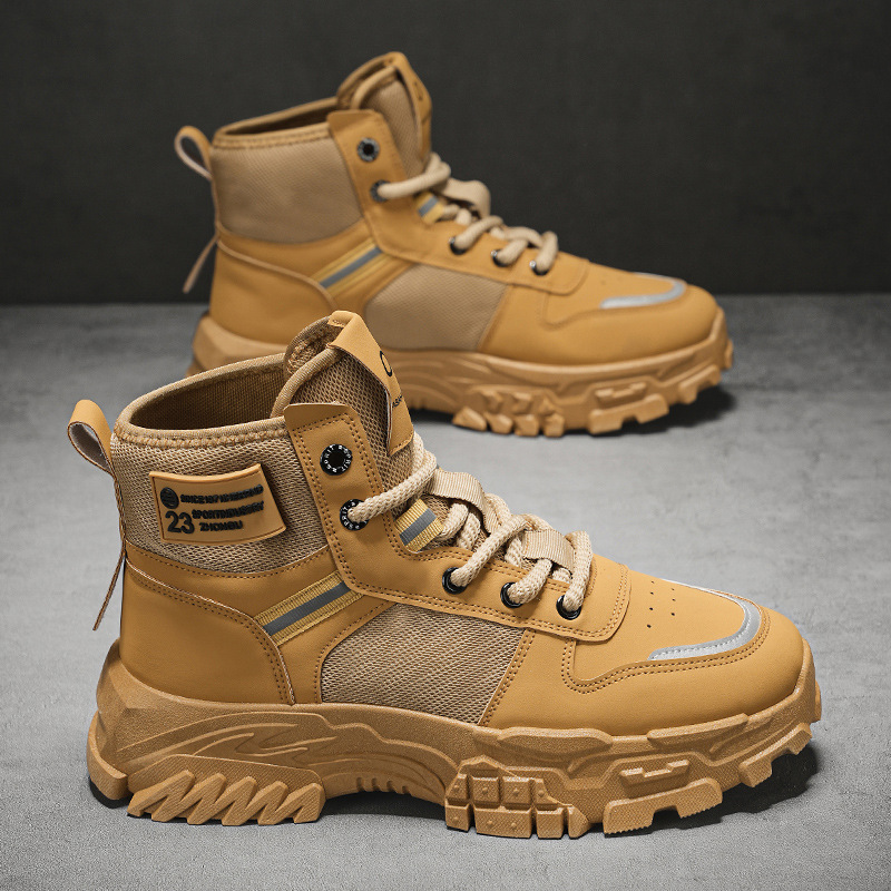 Martin Boots Men's autumn and winter new retro high-cut workwear shoes for men, trendy and versatile thick-soled sports ankle boots Specification drawing