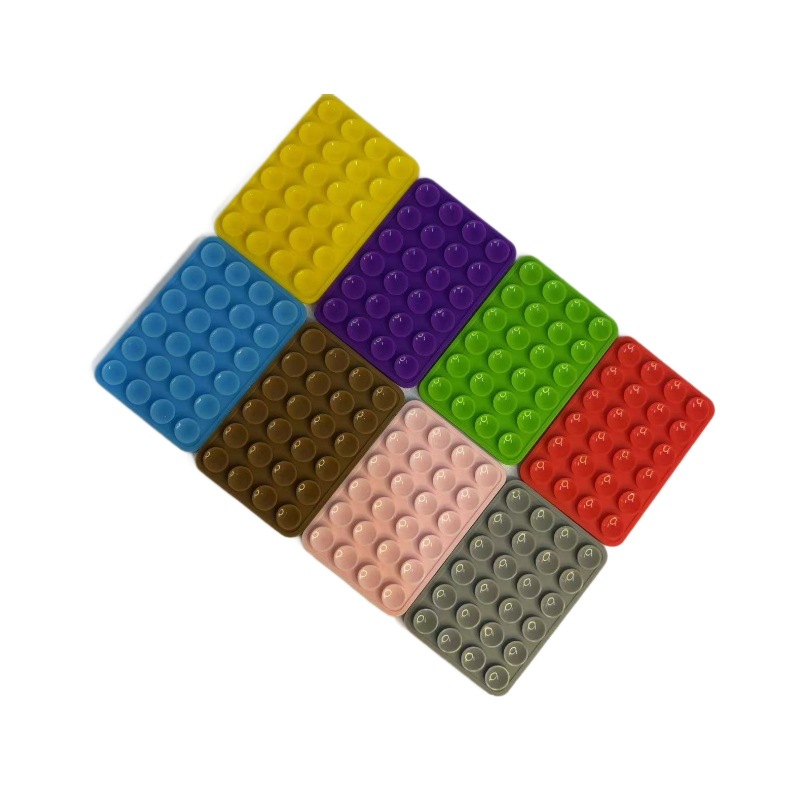 Factory direct sales of thick 12g 24-piece square double-sided silicone suction cups for mobile phones in stock Item Picture