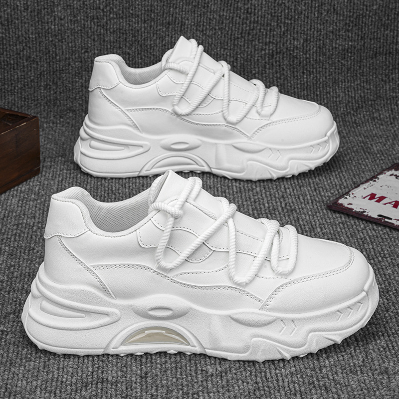 Men's shoes 2024 autumn new breathable white sneakers, men's sports shoes, trendy and versatile thick-soled casual dad trendy shoes Specification drawing