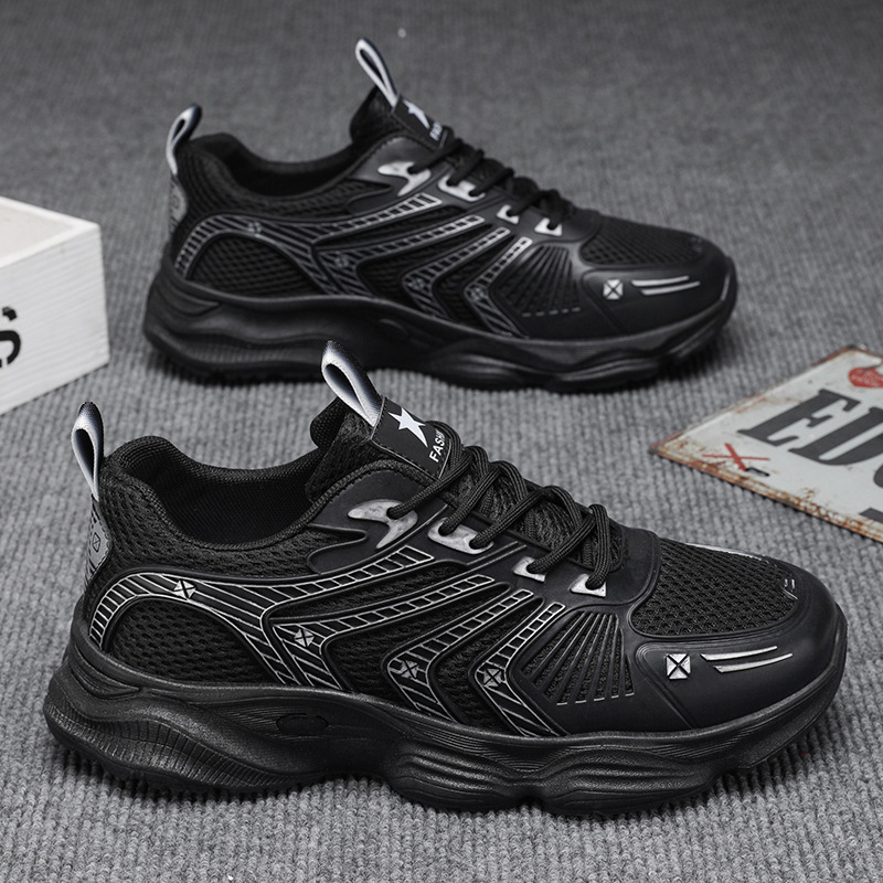 New breathable mesh shoes for men in summer, trendy and versatile men's sports shoes, thick-soled casual running dad shoes Application Scenario