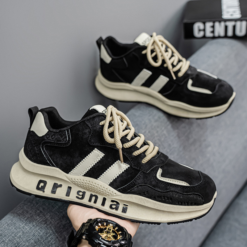 New breathable men's shoes for spring, trendy and versatile men's shoes, thick-soled sports shoes, casual running dad shoes, and trendy shoes full figure