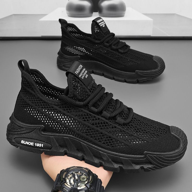 Coconut Shoes Men's summer new breathable perforated mesh shoes Men's sports shoes anti-slip casual flying weave dad shoes Specification drawing