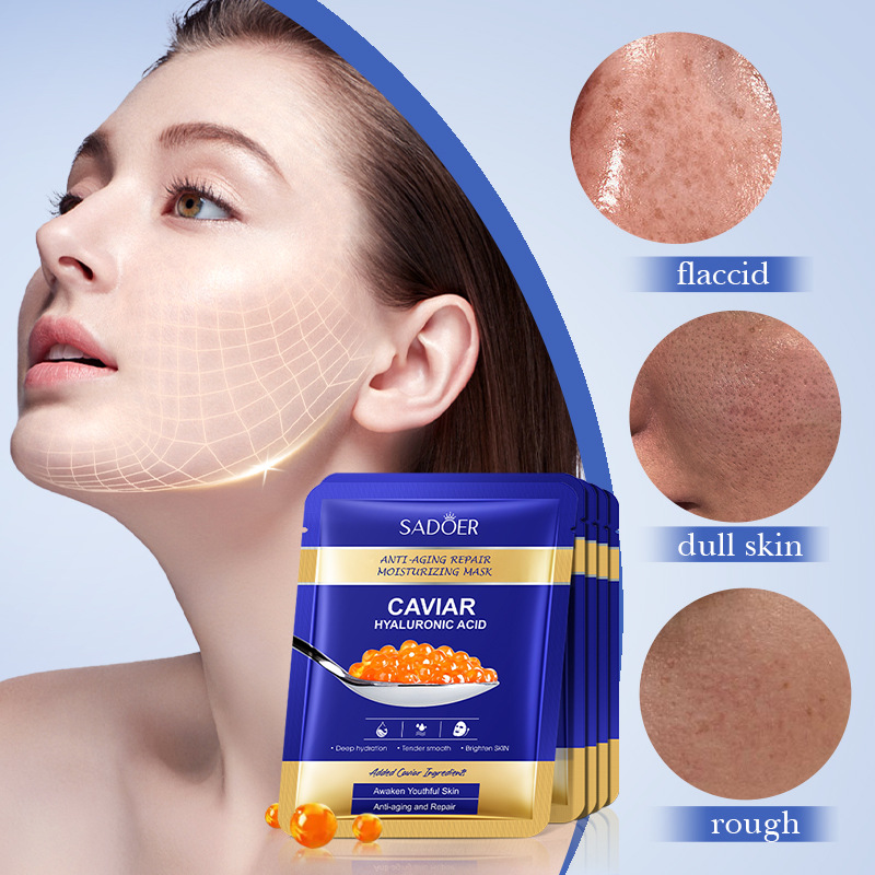 Cross-border wholesale of SADOER caviar hyaluronic acid anti-wrinkle Repair Facial mask in English details Picture
