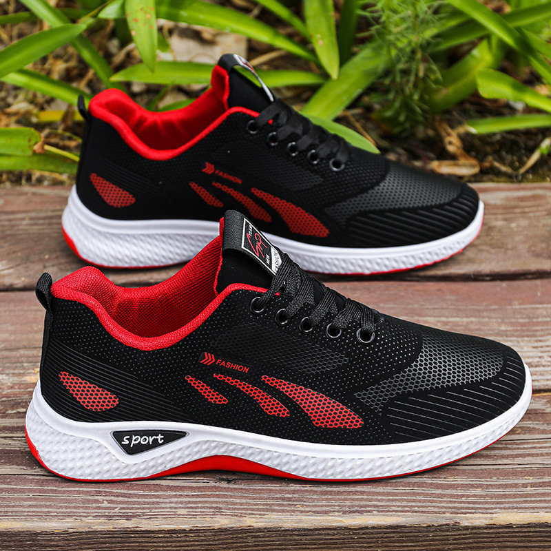 2025 New sports shoes, men's shoes, men's running shoes, low-top and low-heel casual shoes, spring lace-up soft-soled work shoes full figure