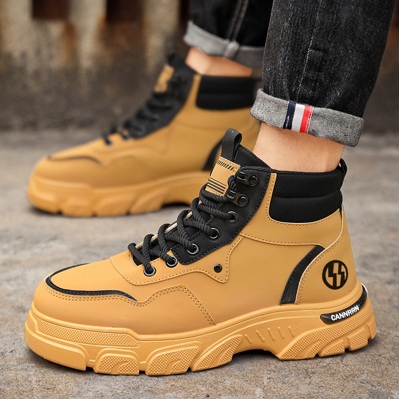 High-top Dr. Martens boots men's autumn new breathable work shoes Men's Korean style versatile British style thick-soled short boots full figure