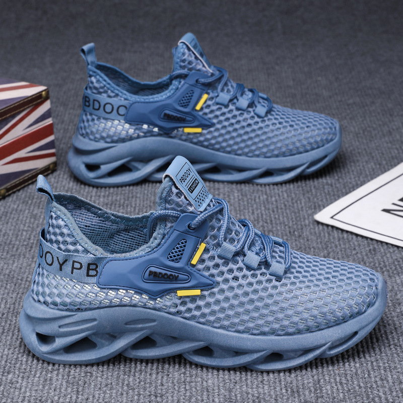 New breathable and perforated mesh men's shoes for summer, trendy and versatile men's sports shoes, thick-soled casual coconut shoes for men Application Scenario