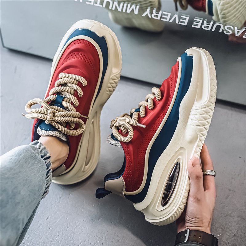 Men's shoes 2025 Spring New breathable sports shoes, men's trendy and versatile thick-soled casual dad shoes for teenagers Specification drawing