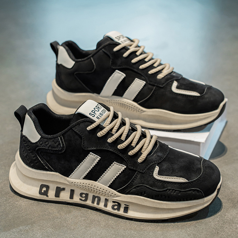 New breathable men's shoes for spring, trendy and versatile men's shoes, thick-soled sports shoes, casual running dad shoes, and trendy shoes Specification drawing