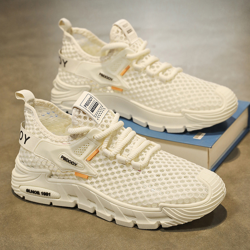 Coconut men's summer breathable flying mesh shoes, men's outdoor sports shoes, soft-soled quick-drying running casual shoes details Picture