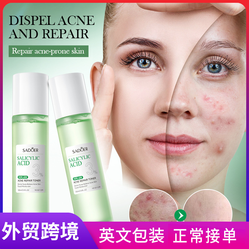 Cross-border export wholesale of SADOER salicylic acid acne Toner and Firming Moisturizing Water in full English full figure